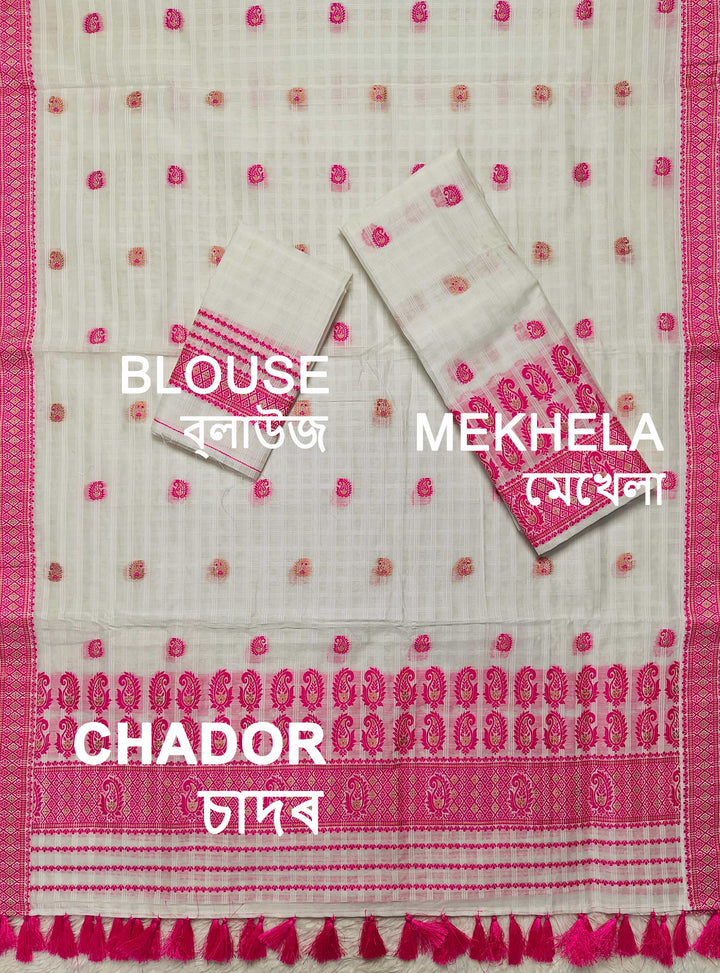 Ready-To-Wear Cotton Checks* Mekhela Sador