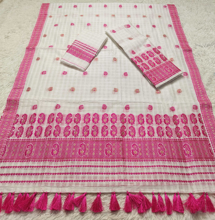 Ready-To-Wear Cotton Checks* Mekhela Sador