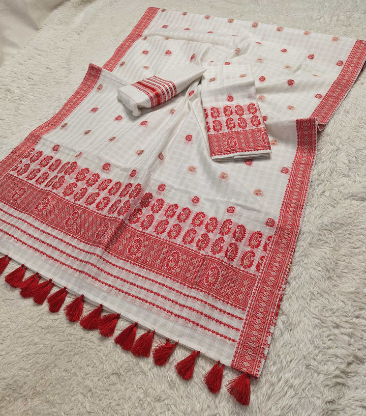 Ready-To-Wear Cotton Checks* Mekhela Sador