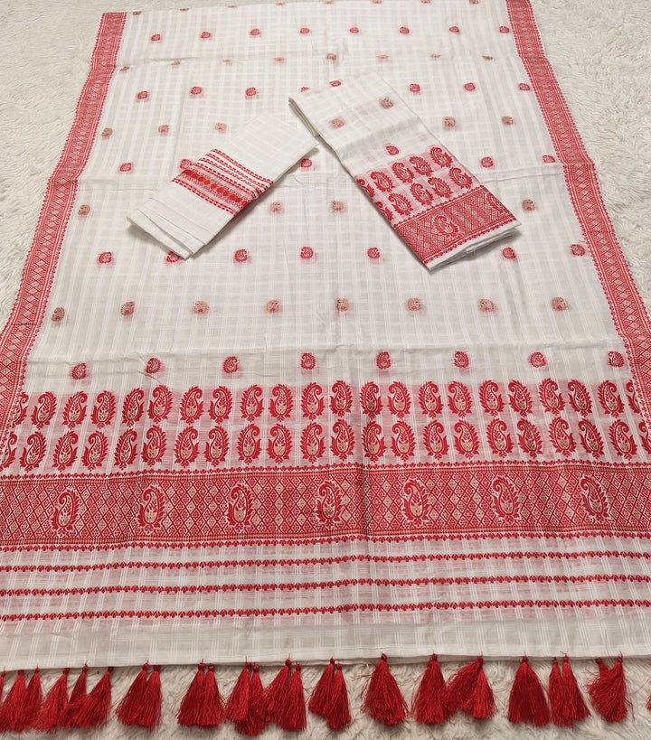 Ready-To-Wear Cotton Checks* Mekhela Sador