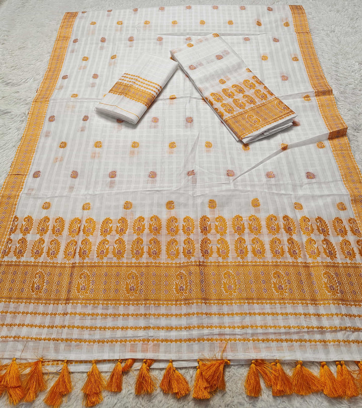 Ready-To-Wear Cotton Checks* Mekhela Sador