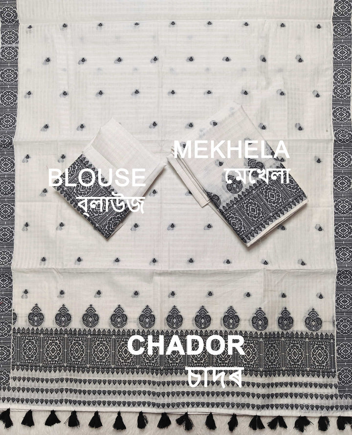 Ready-To-Wear Cotton Checks* Mekhela Sador