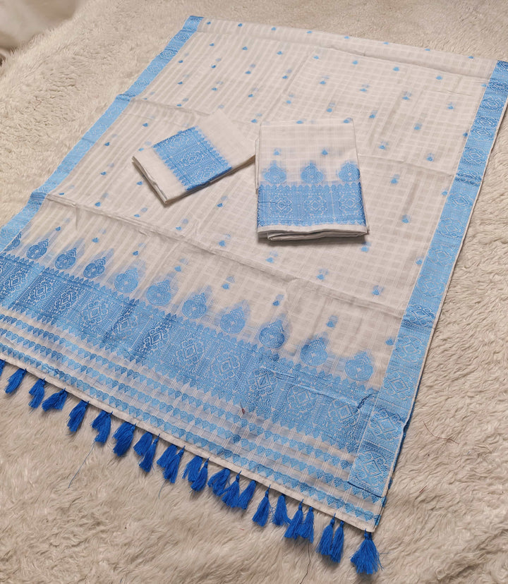 Ready-To-Wear Cotton Checks* Mekhela Sador
