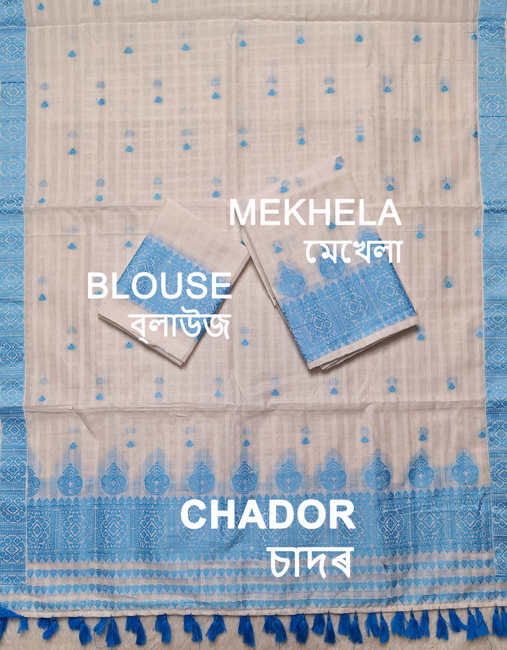 Ready-To-Wear Cotton Checks* Mekhela Sador