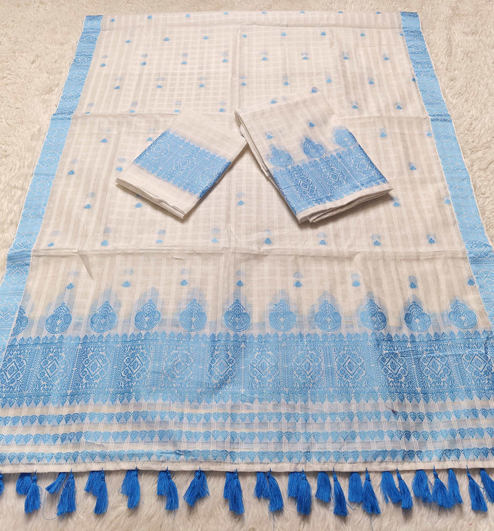 Ready-To-Wear Cotton Checks* Mekhela Sador