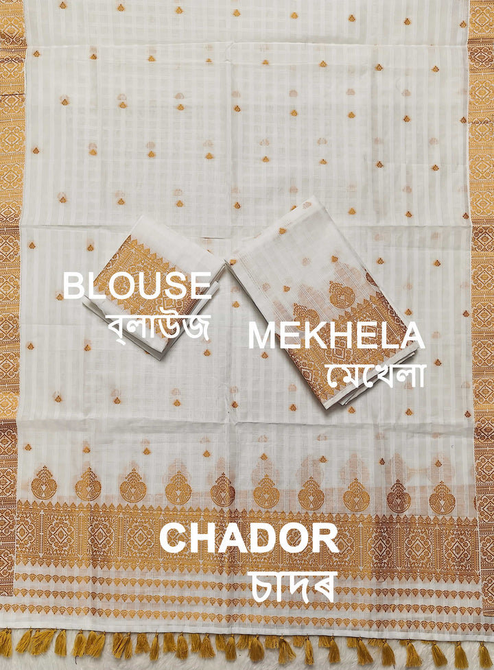 Ready-To-Wear Cotton Checks* Mekhela Sador