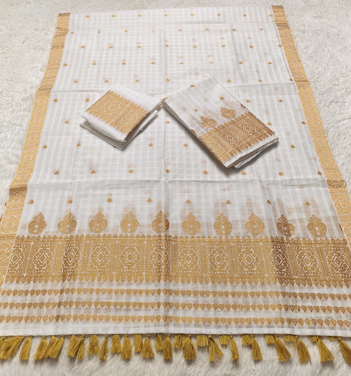 Ready-To-Wear Cotton Checks* Mekhela Sador