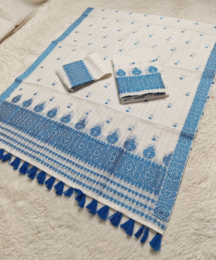 Ready-To-Wear Cotton Checks* Mekhela Sador