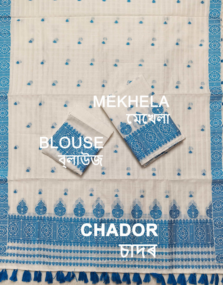 Ready-To-Wear Cotton Checks* Mekhela Sador