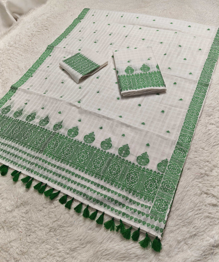 Ready-To-Wear Cotton Checks* Mekhela Sador