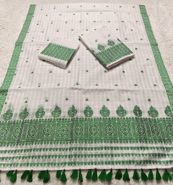 Ready-To-Wear Cotton Checks* Mekhela Sador