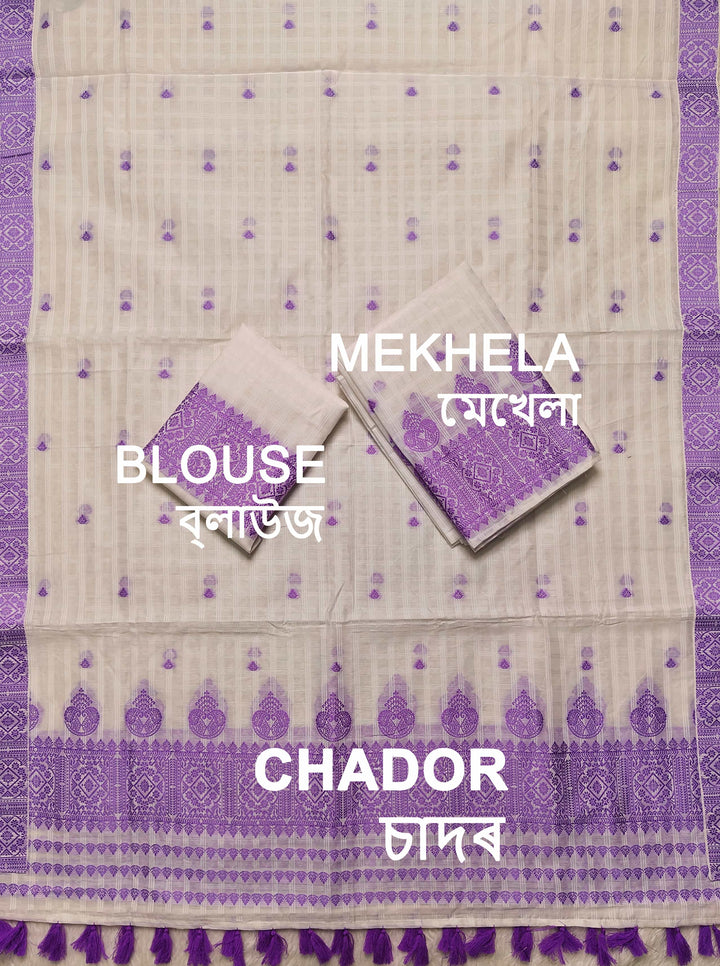 Ready-To-Wear Cotton Checks* Mekhela Sador