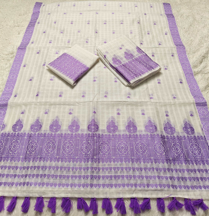 Ready-To-Wear Cotton Checks* Mekhela Sador