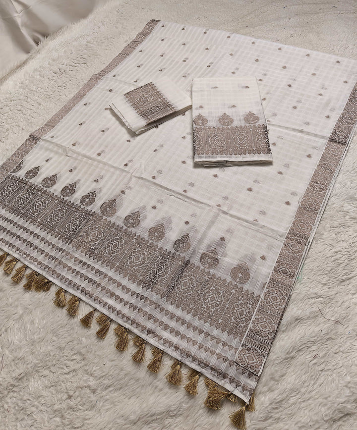 Ready-To-Wear Cotton Checks* Mekhela Sador