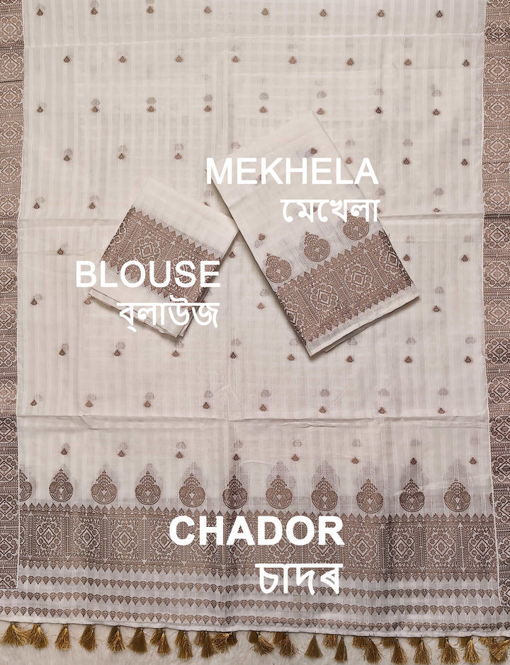 Ready-To-Wear Cotton Checks* Mekhela Sador