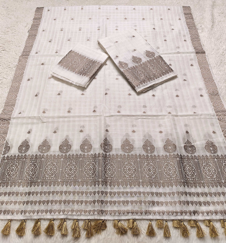 Ready-To-Wear Cotton Checks* Mekhela Sador