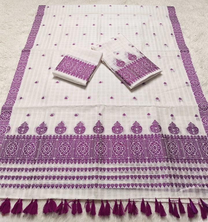 Ready-To-Wear Cotton Checks* Mekhela Sador