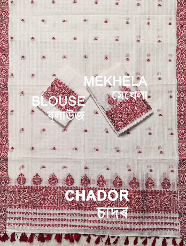 Ready-To-Wear Cotton Checks* Mekhela Sador