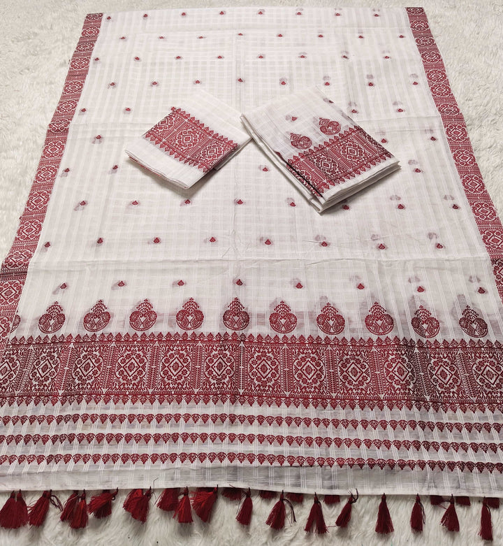 Ready-To-Wear Cotton Checks* Mekhela Sador