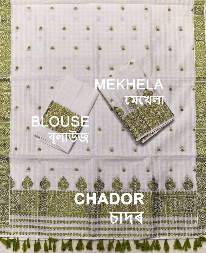 Ready-To-Wear Cotton Checks* Mekhela Sador