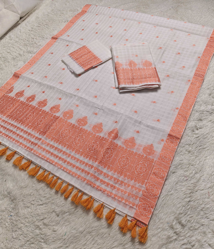 Ready-To-Wear Cotton Checks* Mekhela Sador