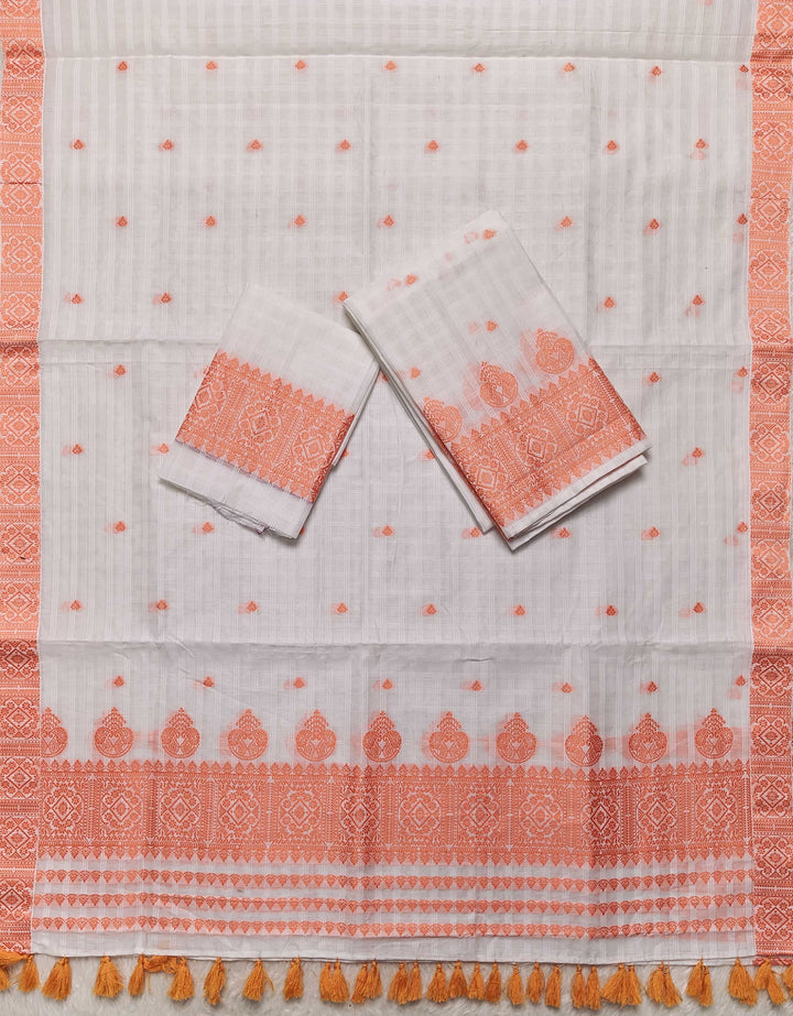 Ready-To-Wear Cotton Checks* Mekhela Sador