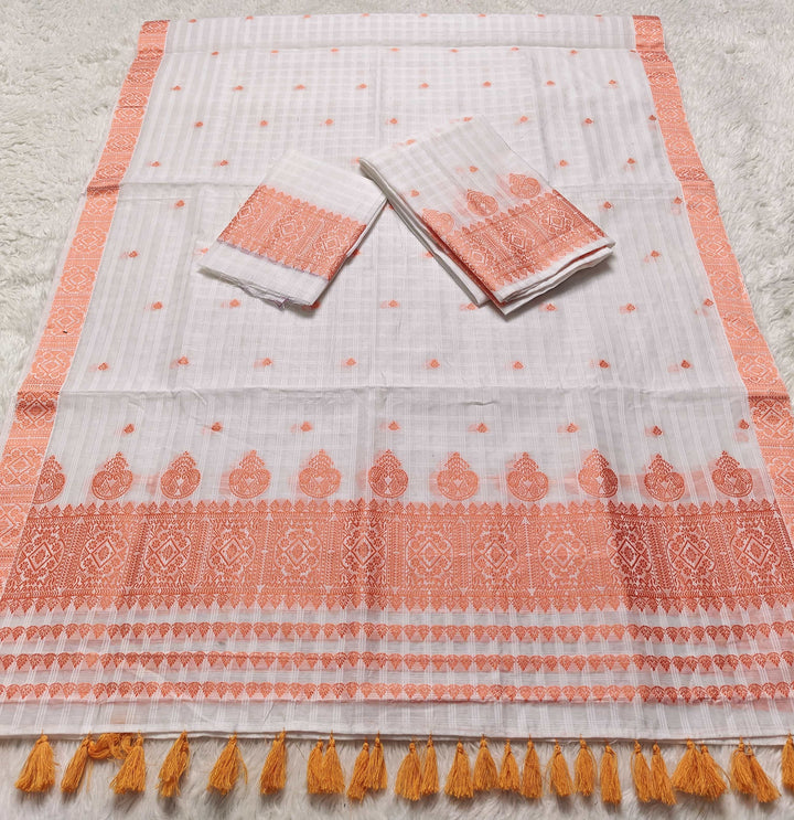 Ready-To-Wear Cotton Checks* Mekhela Sador