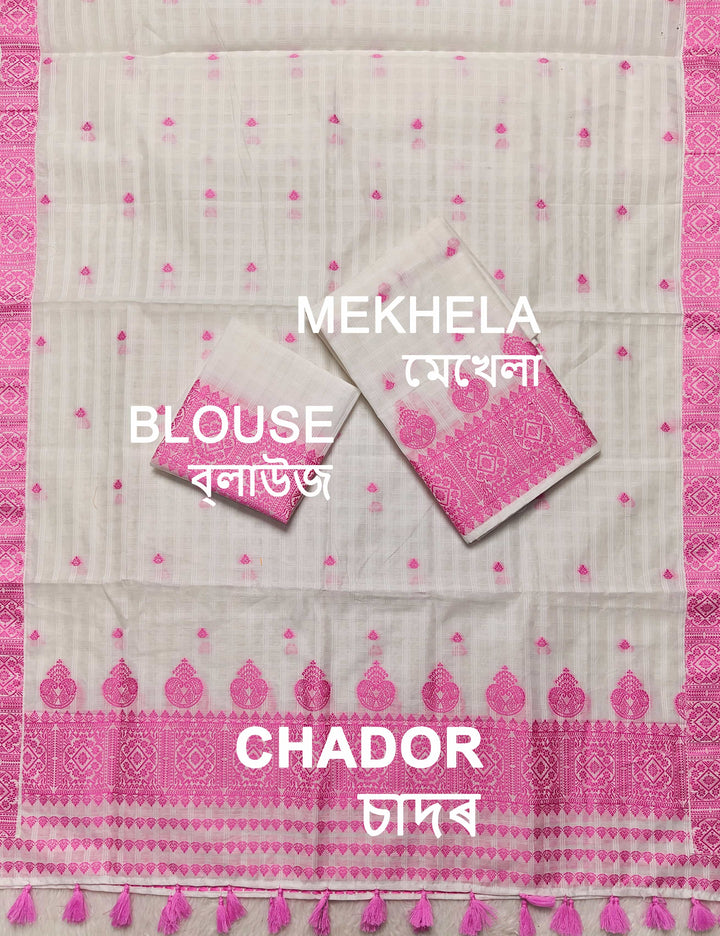 Ready-To-Wear Cotton Checks* Mekhela Sador