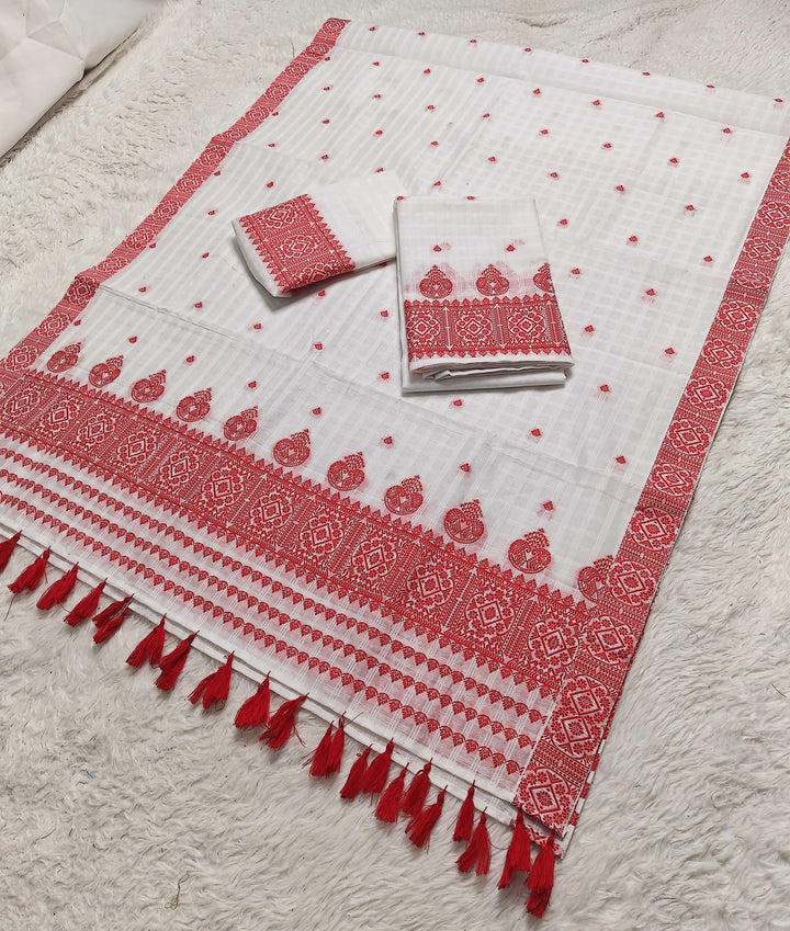 Ready-To-Wear Cotton Checks* Mekhela Sador