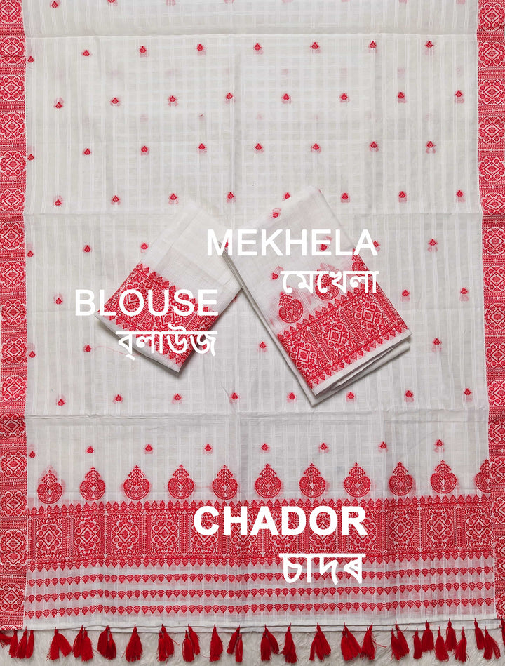 Ready-To-Wear Cotton Checks* Mekhela Sador