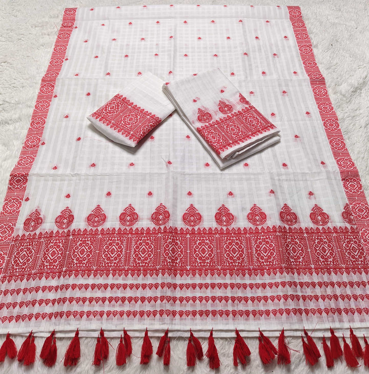 Ready-To-Wear Cotton Checks* Mekhela Sador