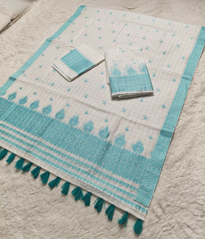 Ready-To-Wear Cotton Checks* Mekhela Sador