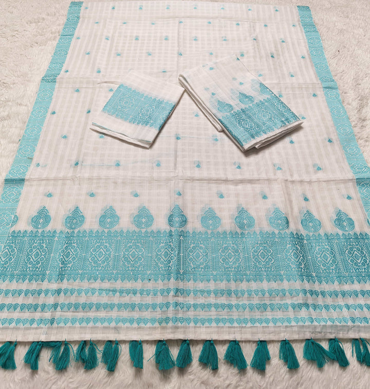 Ready-To-Wear Cotton Checks* Mekhela Sador