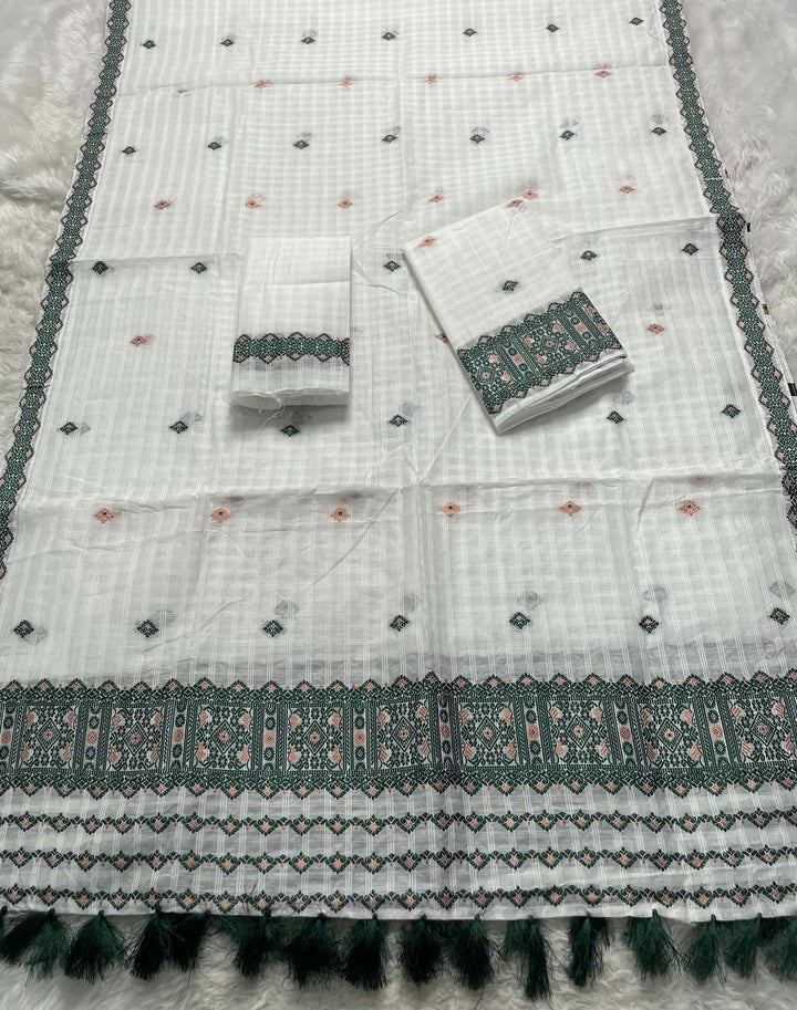 Ready-To-Wear Cotton Checks* Mekhela Sador