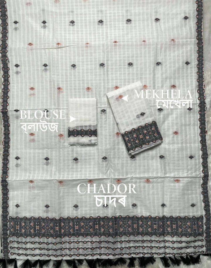 Ready-To-Wear Cotton Checks* Mekhela Sador
