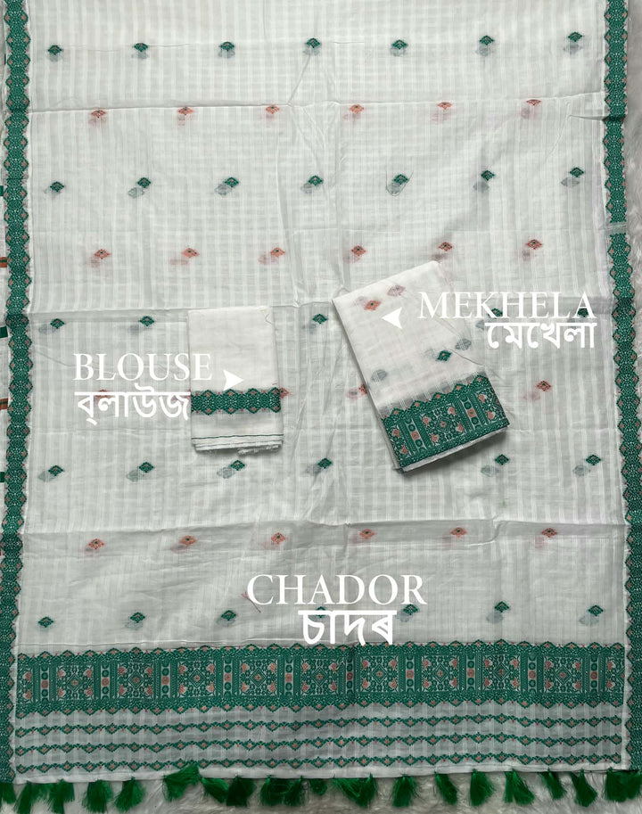 Ready-To-Wear Cotton Checks* Mekhela Sador