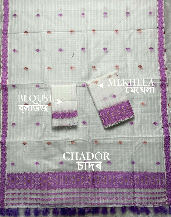 Ready-To-Wear Cotton Checks* Mekhela Sador