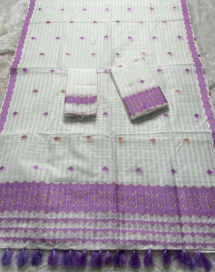 Ready-To-Wear Cotton Checks* Mekhela Sador