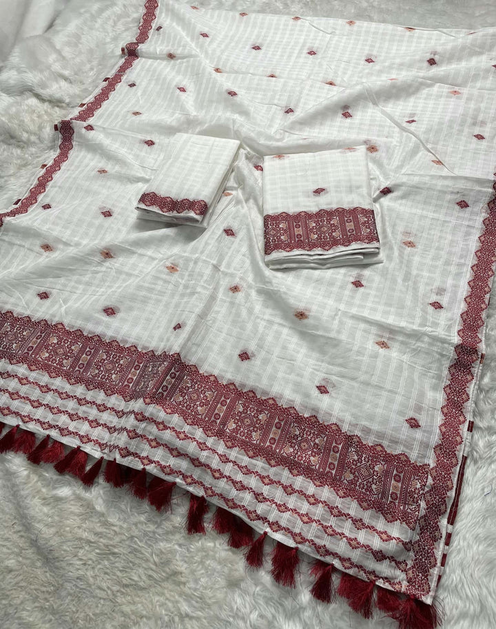 Ready-To-Wear Cotton Checks* Mekhela Sador