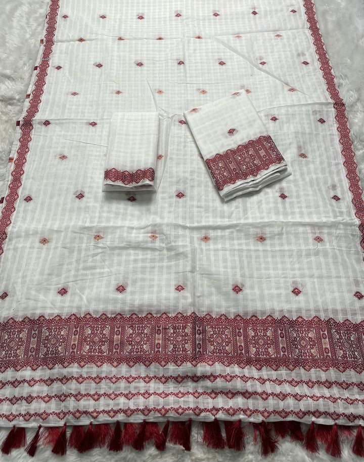 Ready-To-Wear Cotton Checks* Mekhela Sador