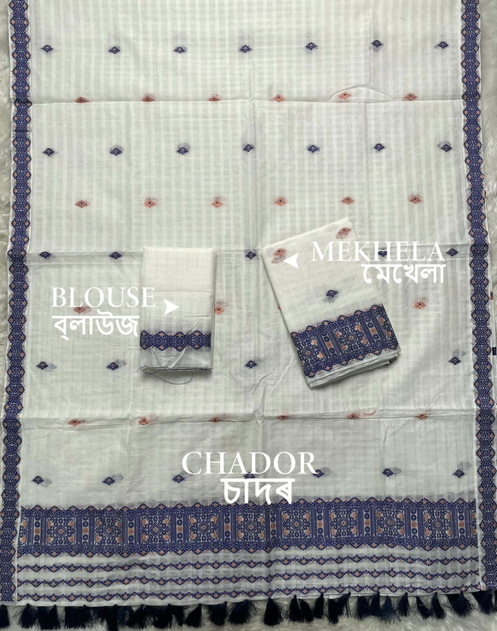 Ready-To-Wear Cotton Checks* Mekhela Sador