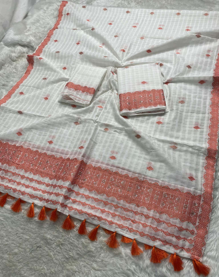 Ready-To-Wear Cotton Checks* Mekhela Sador