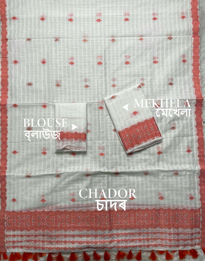 Ready-To-Wear Cotton Checks* Mekhela Sador
