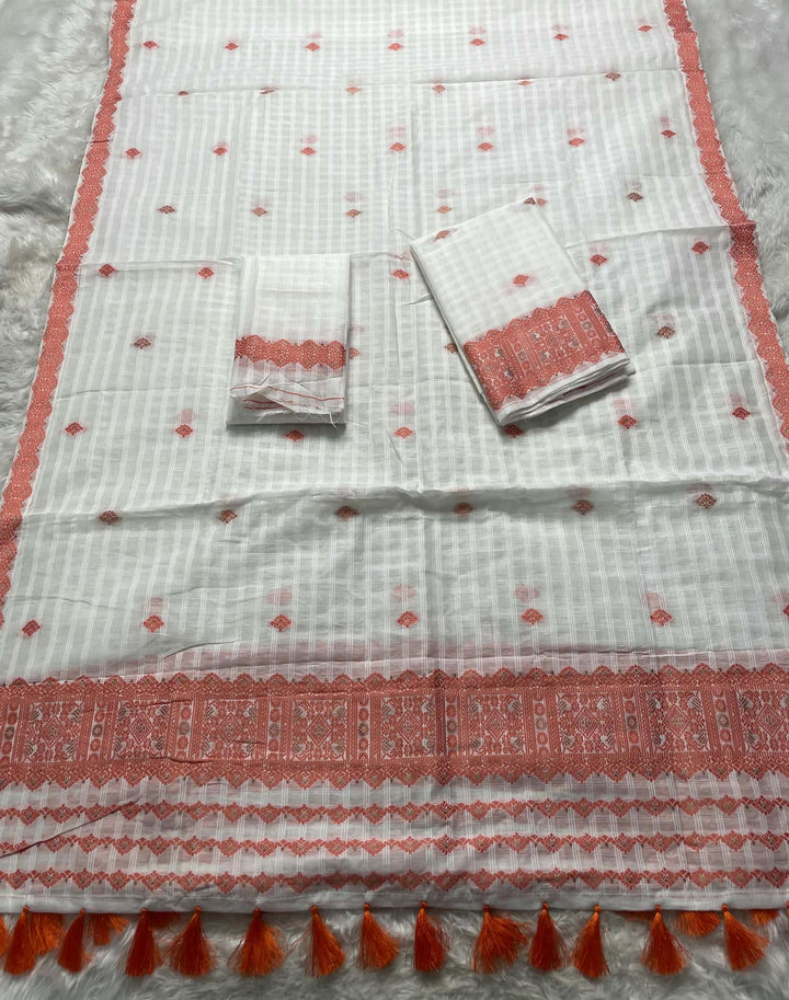 Ready-To-Wear Cotton Checks* Mekhela Sador