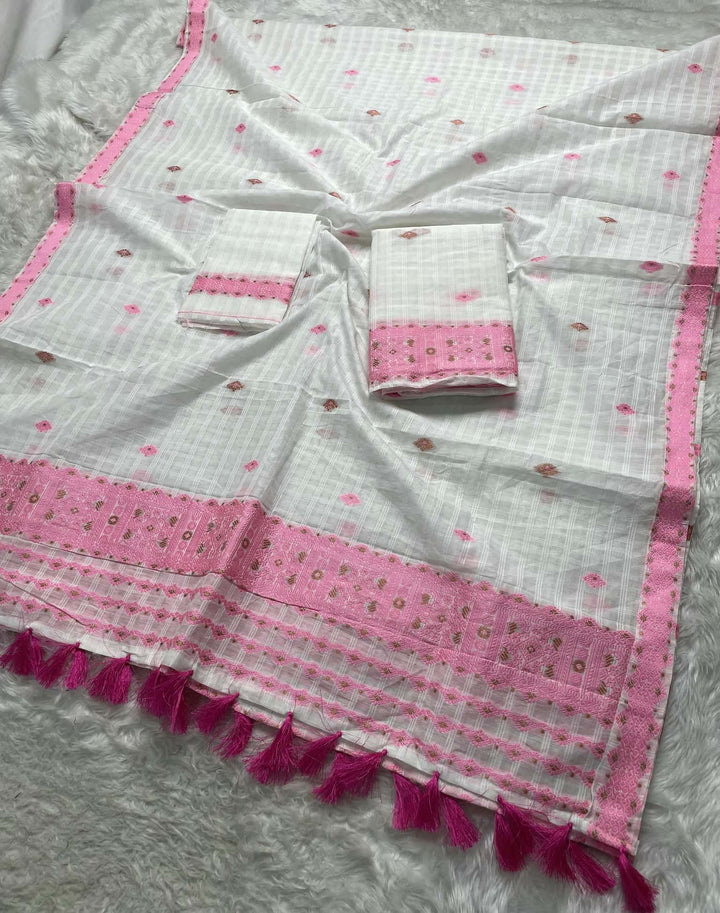 Ready-To-Wear Cotton Checks* Mekhela Sador