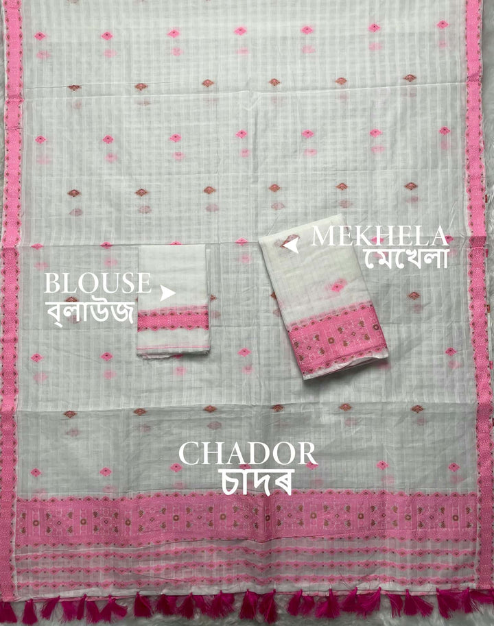 Ready-To-Wear Cotton Checks* Mekhela Sador