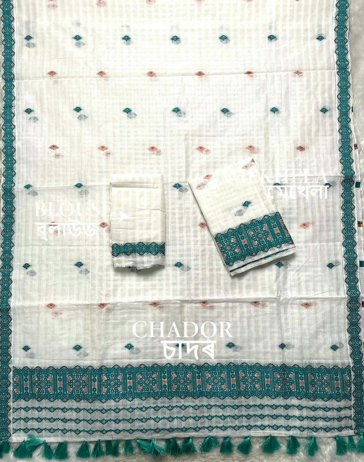 Ready-To-Wear Cotton Checks* Mekhela Sador