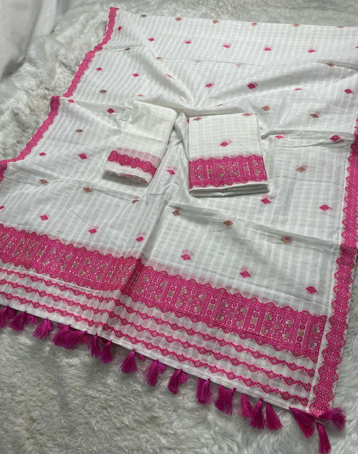 Ready-To-Wear Cotton Checks* Mekhela Sador