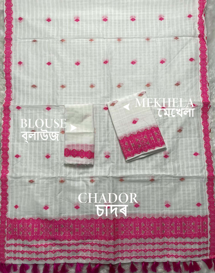 Ready-To-Wear Cotton Checks* Mekhela Sador