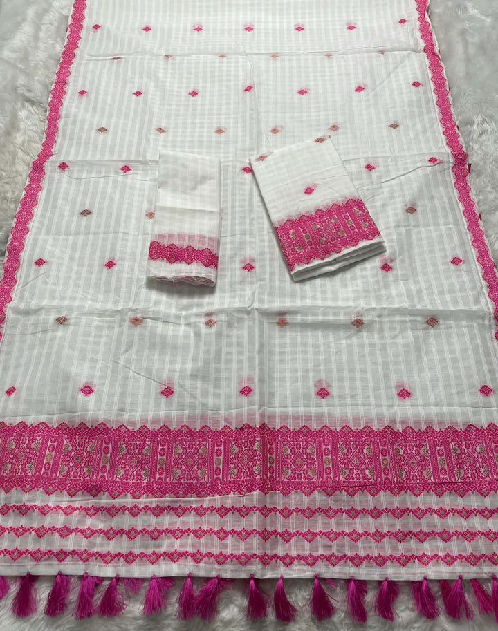Ready-To-Wear Cotton Checks* Mekhela Sador